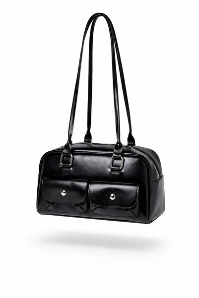 Generic Retro Baget Omuz Çantası - Siyah