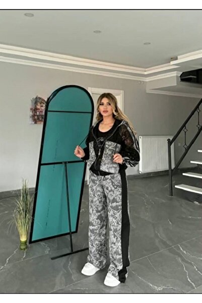 RED WOMAN FASHİON Lace Denim Suit