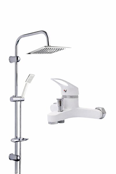 Fulcie Beyaz Mix Lavabo Banyo Mutfak Bataryası Yağmurlama Tepe Duş Seti