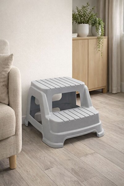 Funny Life 2 Basamaklı Küçük Boy Kaydırmaz Tabanlı Tabure - Plastik Tabure Ço...