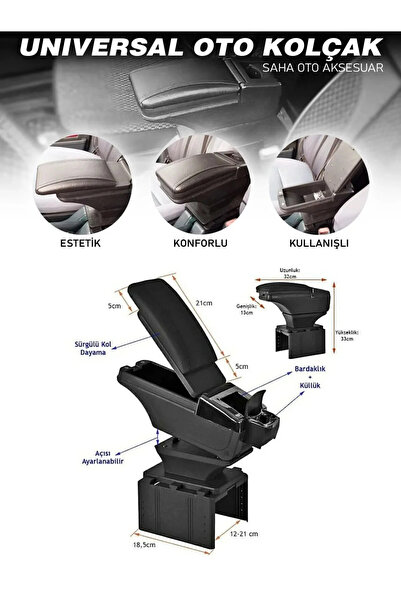 ZAFAKS Kol Dayama Üniversal Sürgülü Siyah Kolçak (Krom)