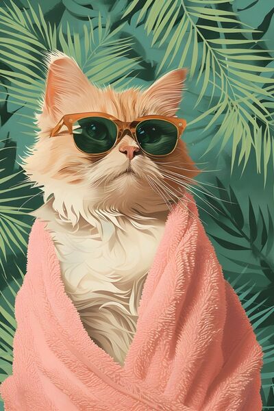 Generic (Unbranded) Tablou pe pânză - Portret de pisică 40x60 cm