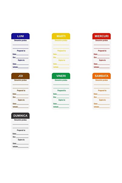 Generic (Unbranded) 700 de etichete PVC personalizate „Zilele săptămânii” pen...