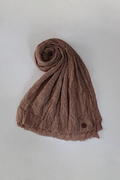 QUM İPEK Vual Kraş Şal Sütlü Kahve