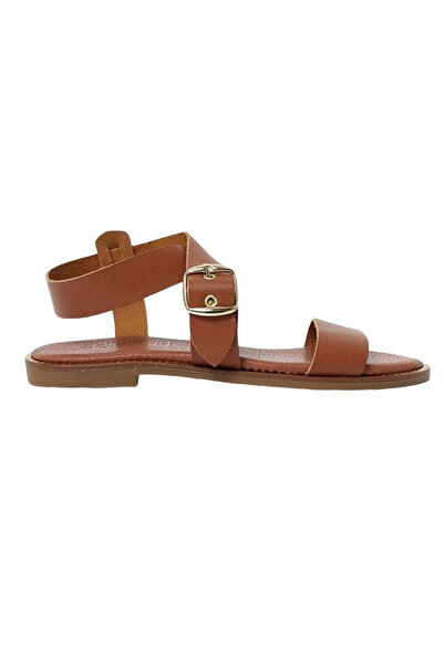 Zellini Leather Sandals Camel MGA 0814