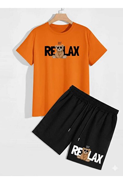 Nice Clothes Children's Tracksuit Set Hooded Unisex Relax Bear Print