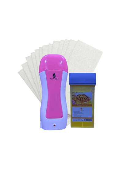 PUREZA مجموعة ازاله الشعر مكونة من جهاز تسخين الشمع الاحترافي مع خرطوشة شمع ع...
