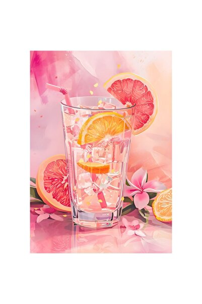 Generic (Unbranded) Tablou pe pânză cu băutură roz - Imprimeu digital 40x60 cm