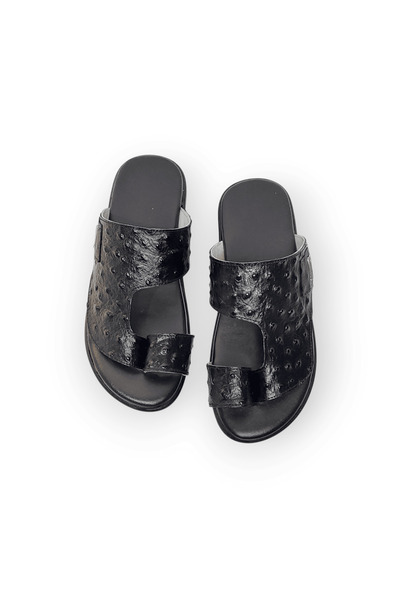 chic najd Black leather sandal shoe size 41