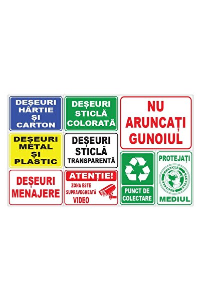 Generic (Unbranded) Set of 9 Adhesive Recycling Indicator Stickers