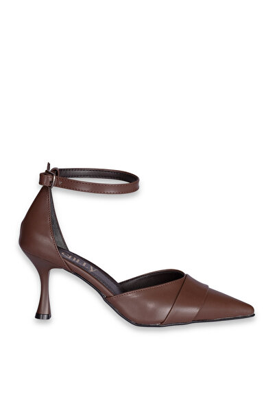 SOLMAZ Solly Ankle Strap Brown Women's Heeled Shoes