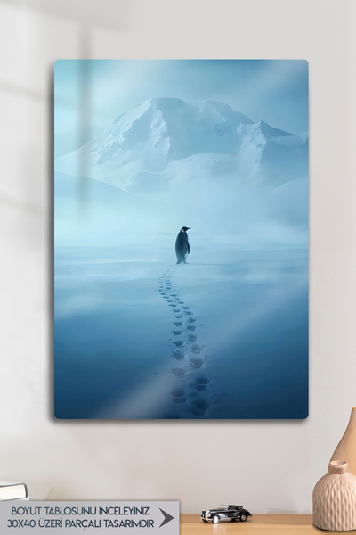 DekorHane Metal Print - but Why, Nihilistic Penguin, Motivational Painting, P...