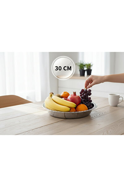 Russet No 3 Çelik Meyve & Salata Tabağı Seti 30 cm Lüks 430 Paslanmaz Tabak