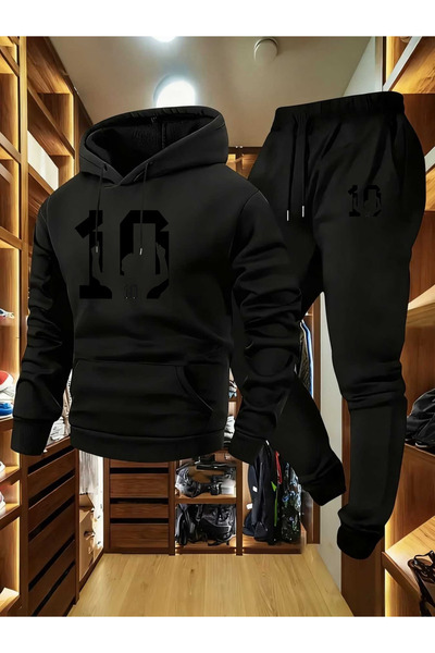 bellanova Men's Hooded Zippered Tracksuit Set – Set of 2, Digital Print, with...