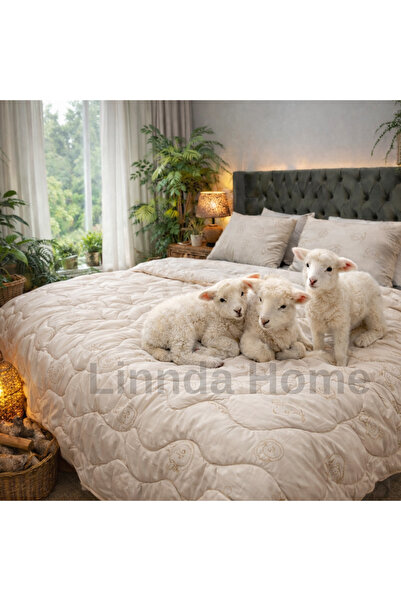 Linnda Home لحاف فاخر للغاية مملوء بصوف ميرينو 100% مخصص للأزواج