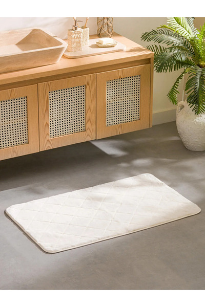 LC Waikiki LCW HOME Ekru Geometrik Desenli Banyo Paspası 60x100 Cm