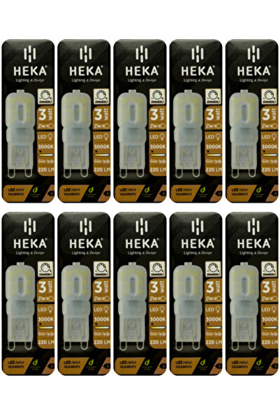 Heka (10 Adet) 3W (21W) 3000K (Sarı Işık) G9 Duylu Buzlu Dim Edilebilir Led K...