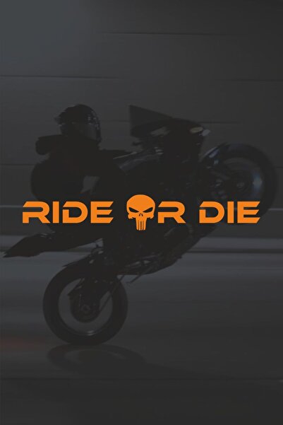 Turuncu Sticker Ride or Die (Punisher) Sticker Label 20X3 cm – Vehicle – Moto...
