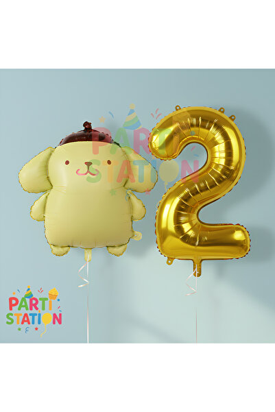 Parti Station مجموعة بالونات كورومي كونسبت بومبومورين وعدد 2 بالون على شكل أر...