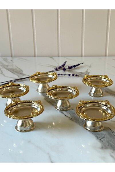 Melinda 6 Adet Fiore Gold-Gümüş Çay Ve Kahve Yanı Lokumluk, Makaronluk, Şeker...