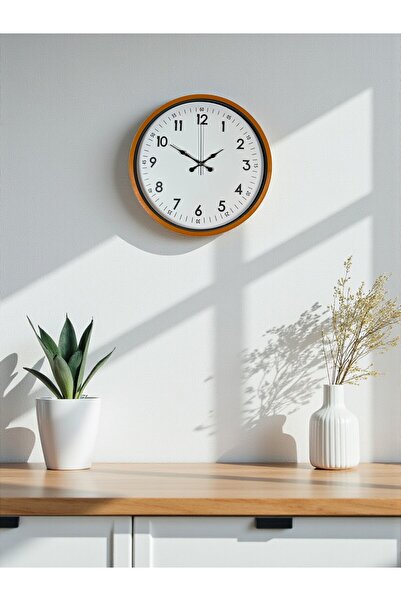 ForWhat Ceas de perete decorativ de tip portocaliu de 36 cm pentru birou, aca...