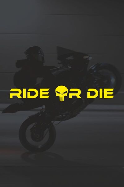 Turuncu Sticker ملصق RIDE OR DIE (PUNISHER) مقاس 20x3 سم - ملصق للسيارة - الم...