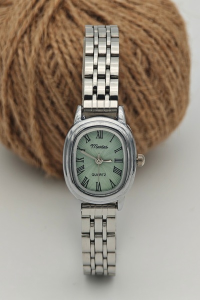 Marlas Retro Kadın Kol Saati, Yeşil Kadran, Minimal Tasarım, Roma Rakamlı Kadran