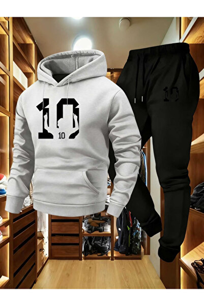 bellanova Men's Hooded Zippered Tracksuit Set – Set of 2, Digital Print, with...