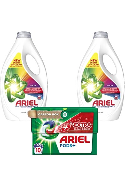 Ariel PROMO PACKAGE AUTOMATIC LIQUID DETERGENT 2 × 1.8L + DETERGENT CAPSULES ...