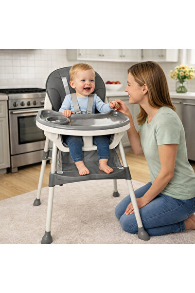 kidoo KD-44 Baby High Chair, Pink, with 5-Point Safety Belt