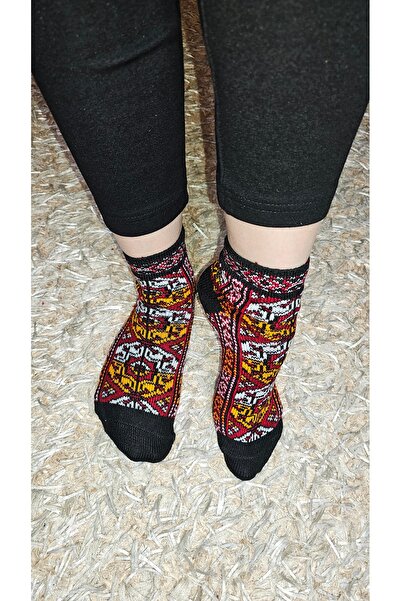 Butik Gültürkmen Türkmen milli desenli %90 Kuzu Yünü %10 likra Kadın Kışlık Ç...