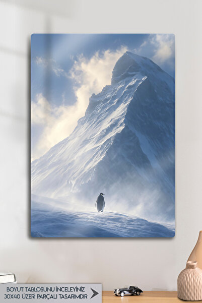 DekorHane Metal Print - but Why, Nihilistic Penguin, Motivational Painting, P...