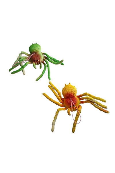 Spider Set paienjeni galben si verde 10cm