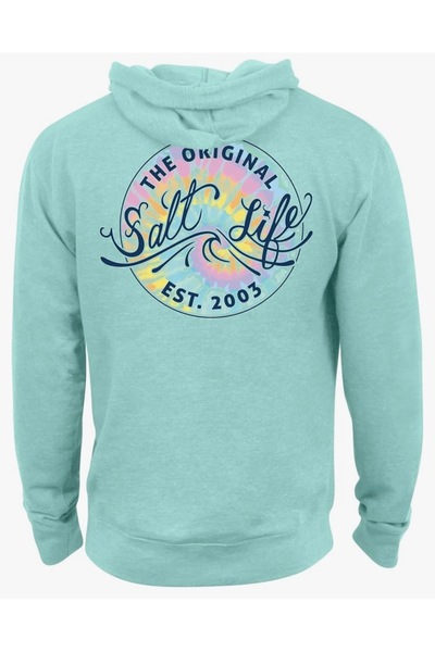 Salt Life Hanorac cu glugă Trippy Life pentru femei, cu mânecă lungă și croia...