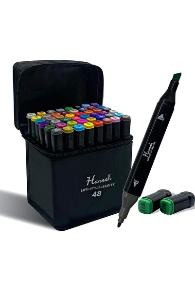 BRF Elizberrasell Colorful Pen Set Consisting of 48 Marker Pens, Bag Markers ...
