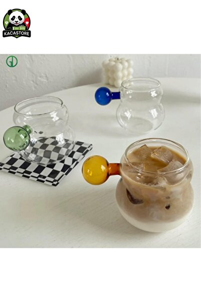 KACASTORE Borosilicate Colored Handle Coffee & Tea Cup