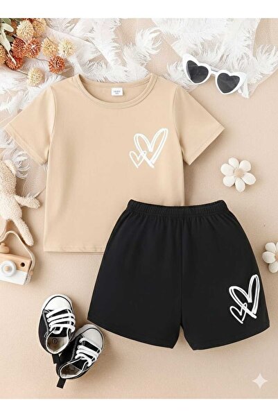 Nice Clothes Children's Tracksuit Set Hooded Unisex Heart Print