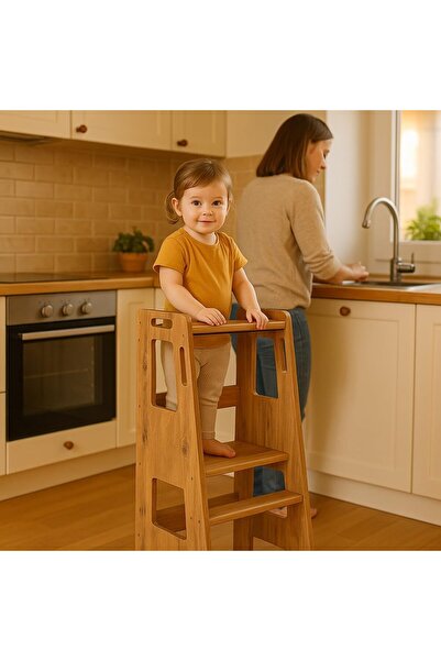 KYonlineSell pratikoutdoor Montessori Çocuk Öğrenme Kulesi, Çocuk Merdiveni - 18mm MDF 1222207