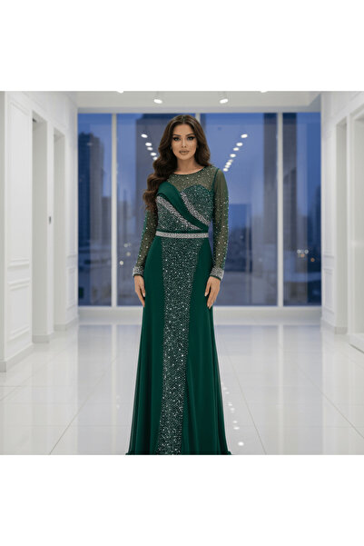 alqarat Elena" Crystal-Embellished Gown