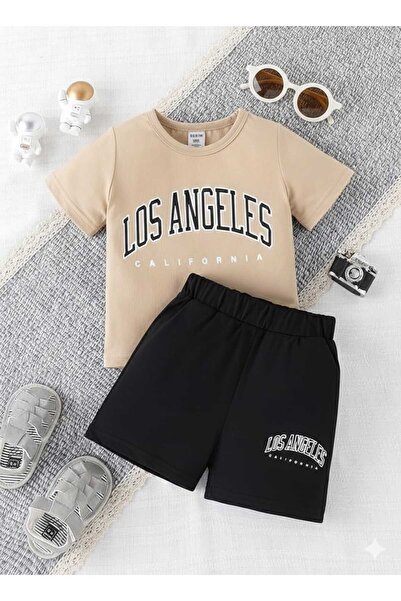 Nice Clothes Children's Tracksuit Set Hooded Unisex Losangelis California Print