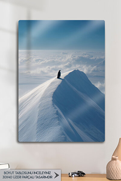 DekorHane Metal Print - but Why, Nihilistic Penguin, Motivational Painting, P...