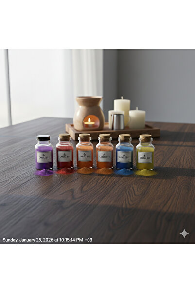 Fabrikone 5'li Toz Mum Boyası Set - Hobi Set(Mor,Kırmızı,Turuncu,Mavi,Sarı)