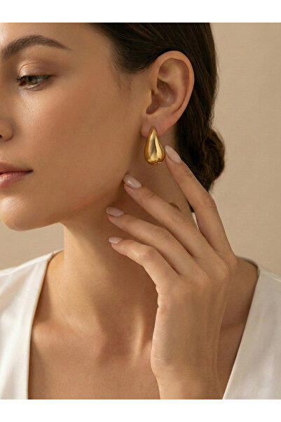 LOREZIA Gold Renk Su Damlası Şeklinde Küpe