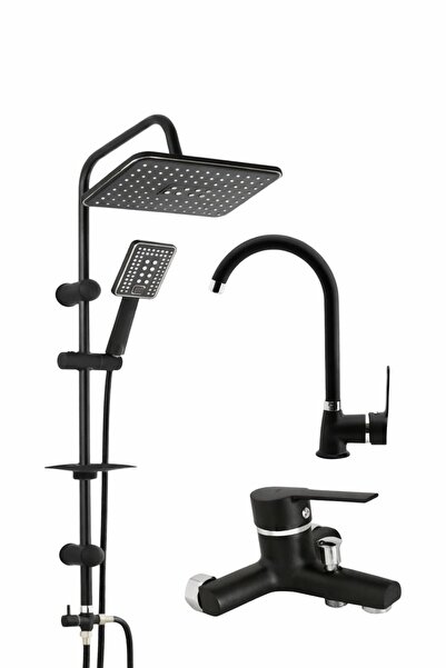 MUSLUQ SİYAH ROBOT TEPE YAĞMURLAMA DELTA BANYO - MUTFAK - LAVABO BATARYASI MU...