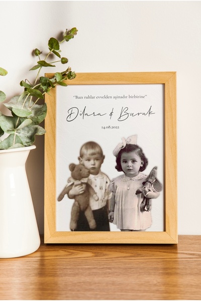 shop Kişiye Özel Çocukluk Fotoğrafı Birleştirme Tablo | Sevgililer Günü Hediyesi