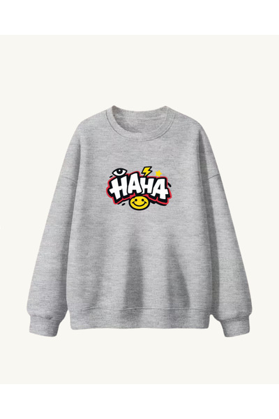 haha Oversized Hoodless Sweatshirt for Children
