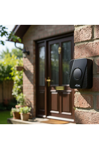 ForWhat Büro Ev Ofis Güvenliği için Siyah Kablosuz Sızdırmaz Kapı Zili