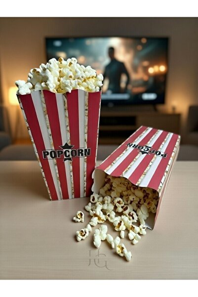 HG Tedarik 15 Adet PopCorn Kutusu, Patlamış Mısır Kutusu , 16cm x 8cm x 5,5cm...