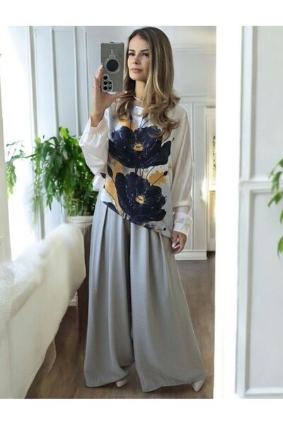 styleFlex Elegant blouse made of satin material with Printed