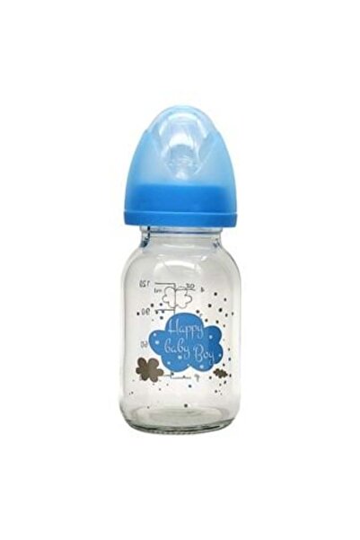 Tessari Glass Baby Bottle with Silicone Nipple Blue Nor Tessari- 120 ml
